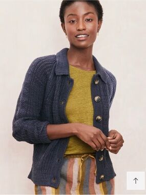 Garnet Hill Button-Front Cotton/Linen Cardigan Jacket - Women's